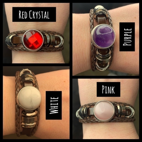 Leather Bracelet Ginger Button Snaps Pick 2 Brown - Picture 4 of 8